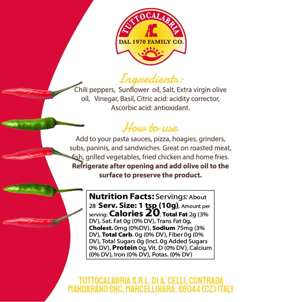 Wholesale Italian Food - TuttoCalabria Calabrian hot Chili Pepper Pate – 9.80 oz (280g)