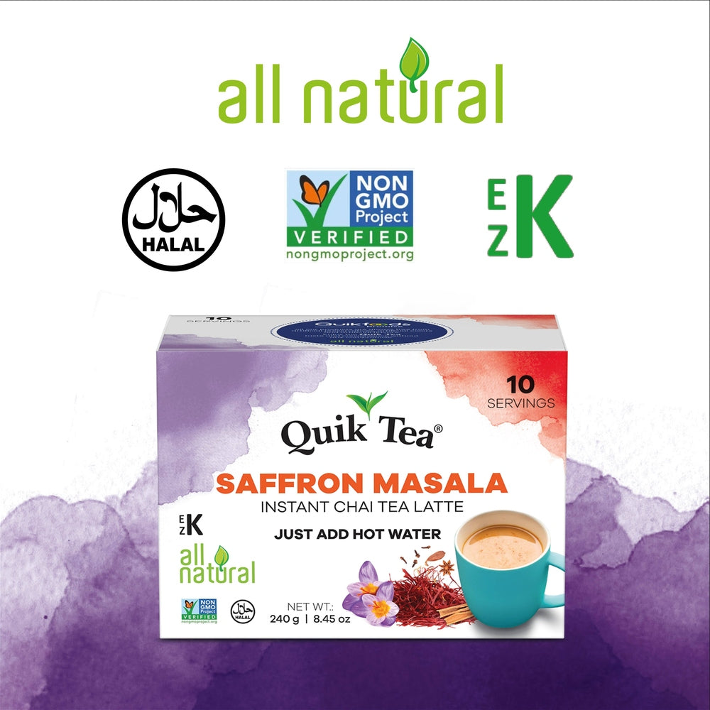 Quik Tea - Saffron Masala Chai Tea Latte - 10 Count