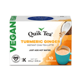 Quik Tea - Vegan Turmeric Ginger Chai Tea Latte - 10 Count