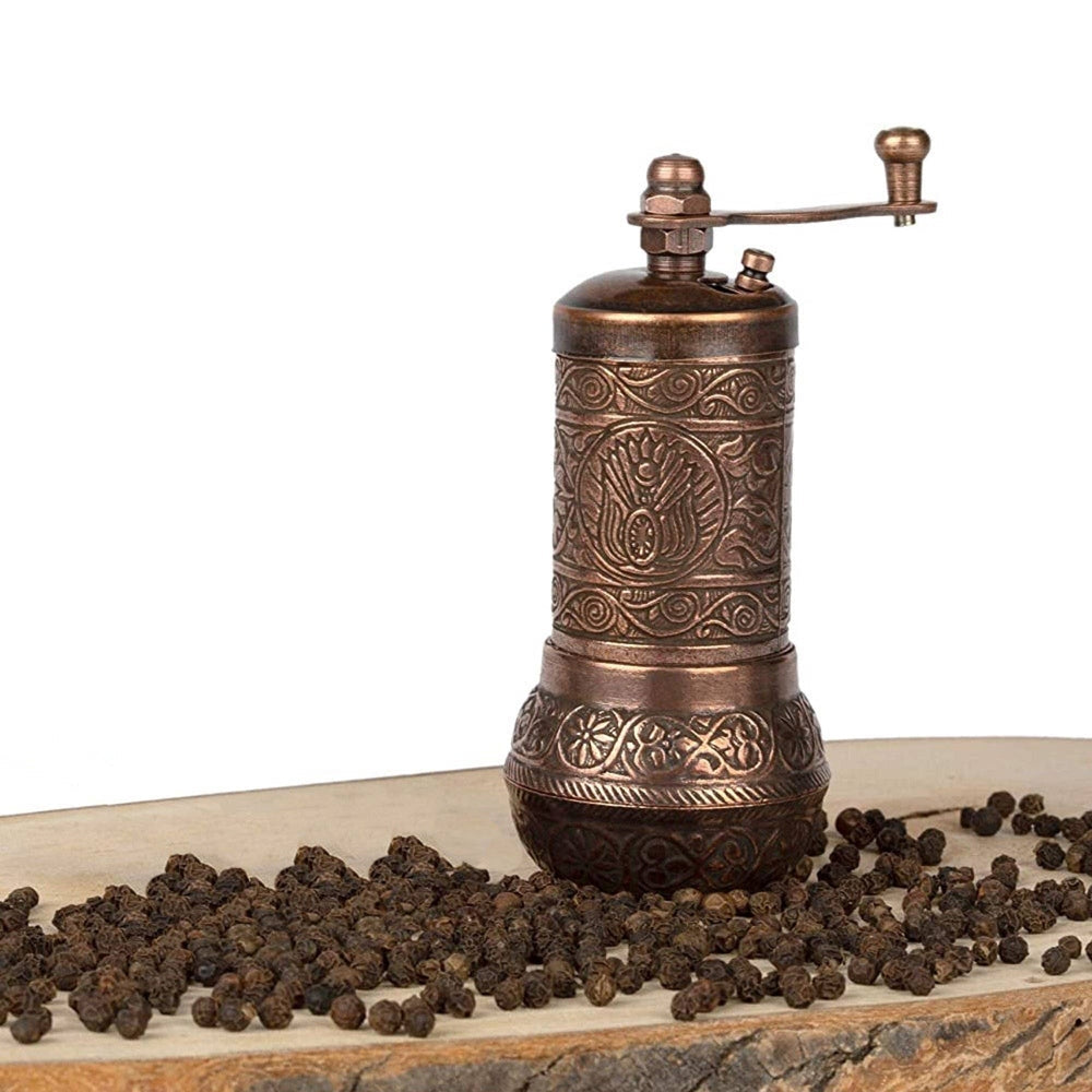 Hakan - Copper Black Pepper Grinder, Refillable Spice Mill, 4.3 in - Copper