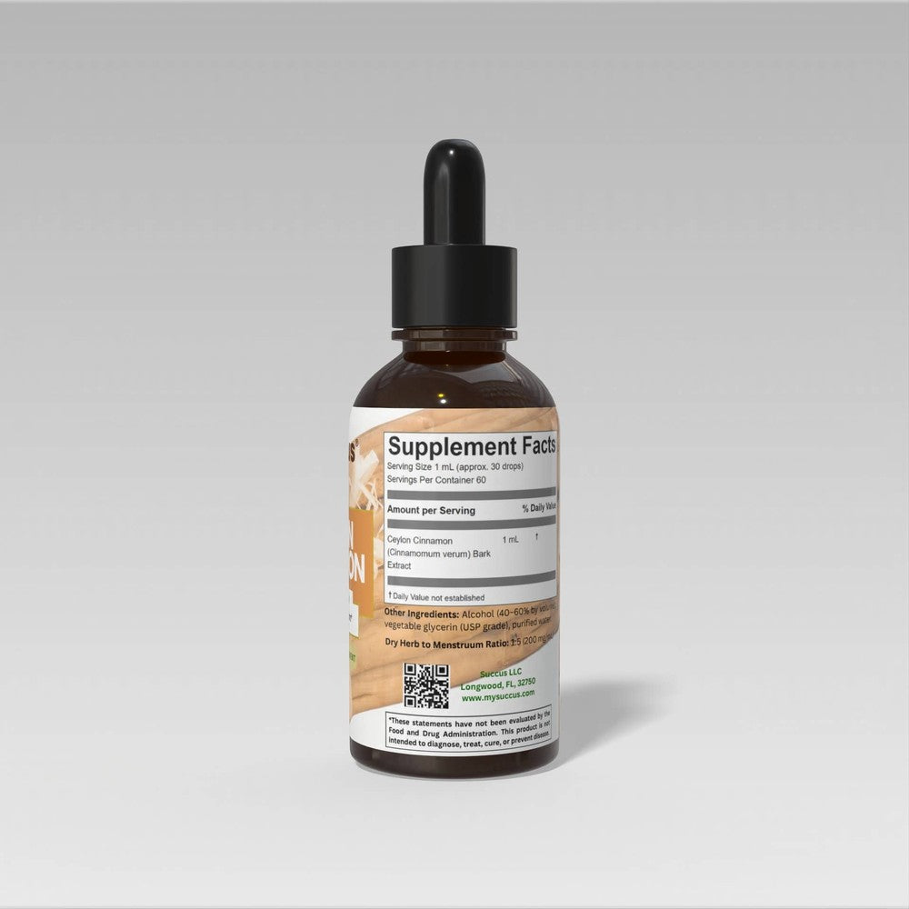 Succus - Ceylon Cinnamon Tincture - Bark Herbal Extract - Alcohol Free / 1 fl oz