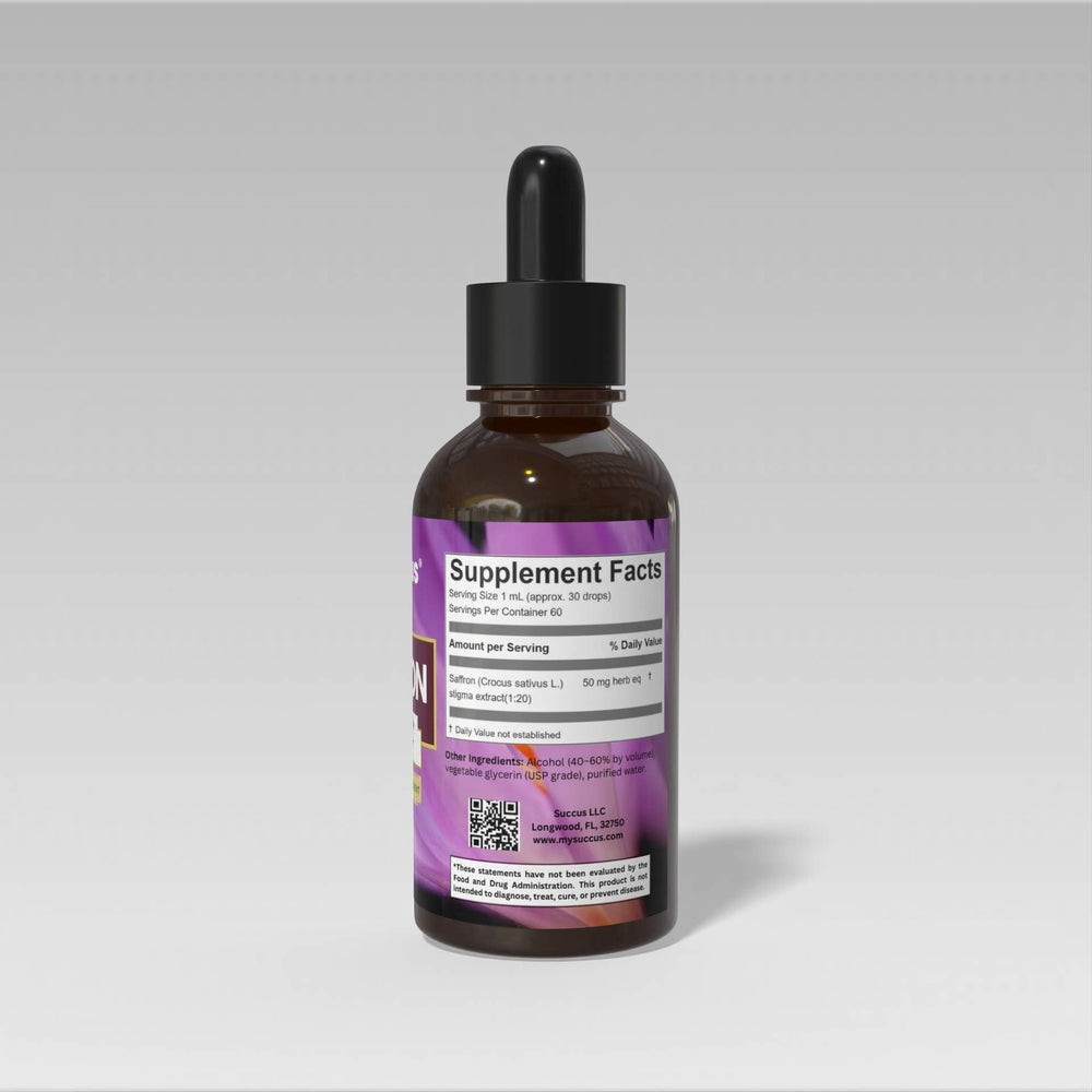 Succus - Saffron Tincture | Traditional Saffron Herbal Extract - Alcohol Free / 1 fl oz