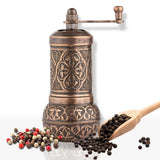 Hakan - Copper Black Pepper Grinder, Refillable Spice Mill, 4.3 in - Antique Gold