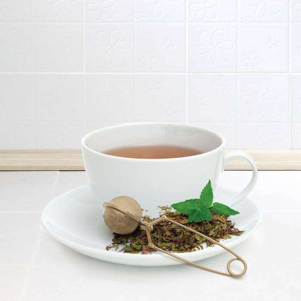 HIC - Harold Import Co. - HIC Kitchen Gold Mesh Snap Tea Ball Infuser, 2in