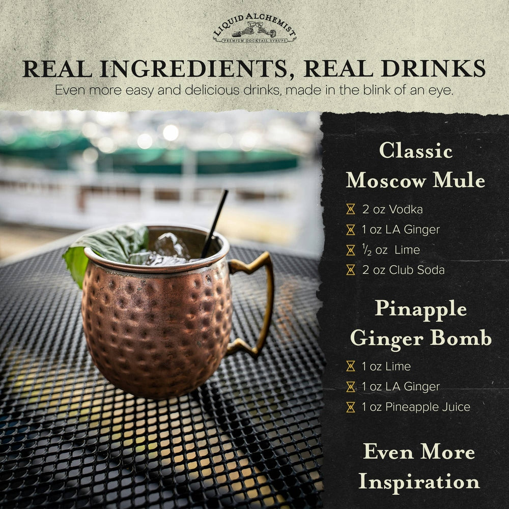 Liquid Alchemist Syrups - Ginger Syrup for Cocktails, Moscow Mules & Drinks - 375ml