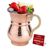 Hakan - Handmade Hammered Copper Ayran Mug, 1 piece, 8.4 oz