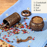 Hakan - Copper Black Pepper Grinder, Refillable Spice Mill, 4.3 in - Antique Gold