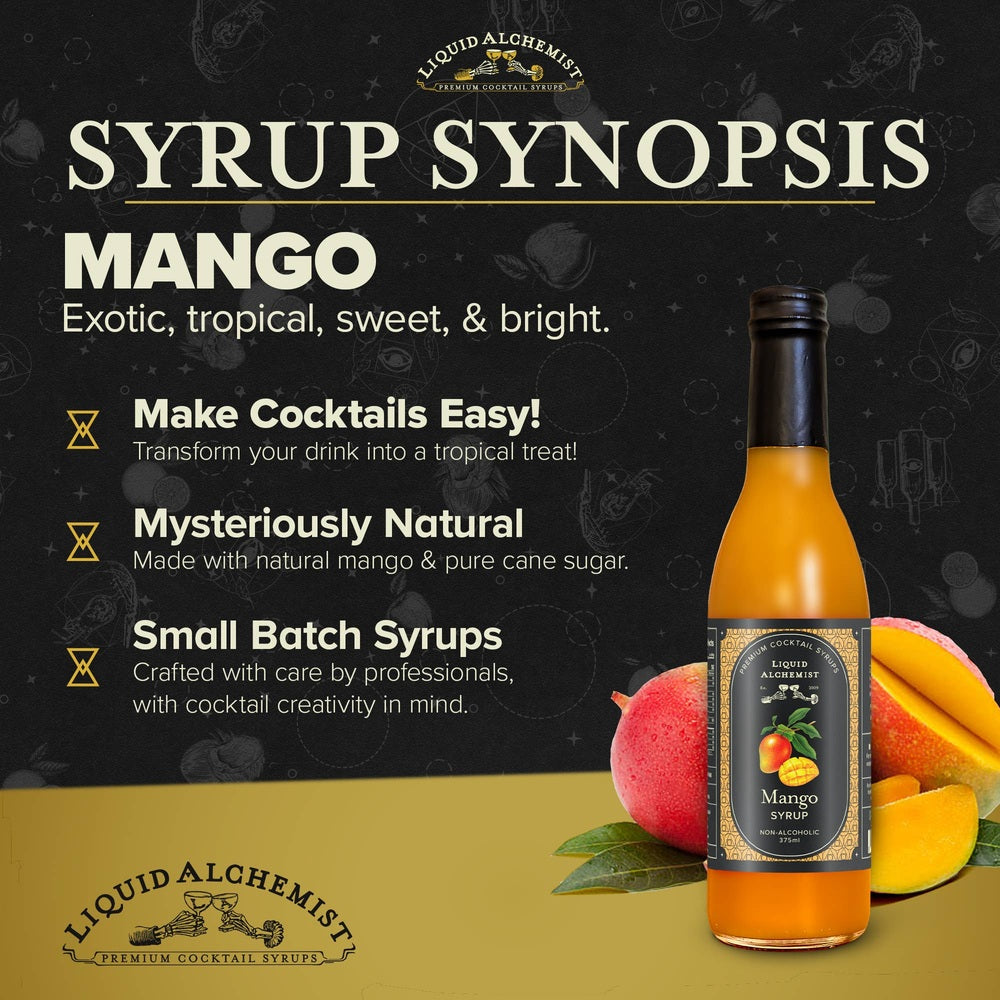 Liquid Alchemist Syrups - Mango Syrup for Margaritas, Cocktails & Drinks - 375 ML