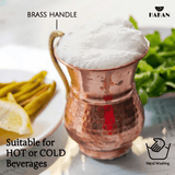 Hakan - Handmade Hammered Copper Ayran Mug, 1 piece, 8.4 oz