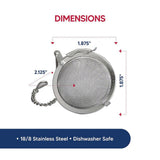 HIC - Harold Import Co. - Mesh Ball Tea Infuser for Loose Leaf Tea, 2in