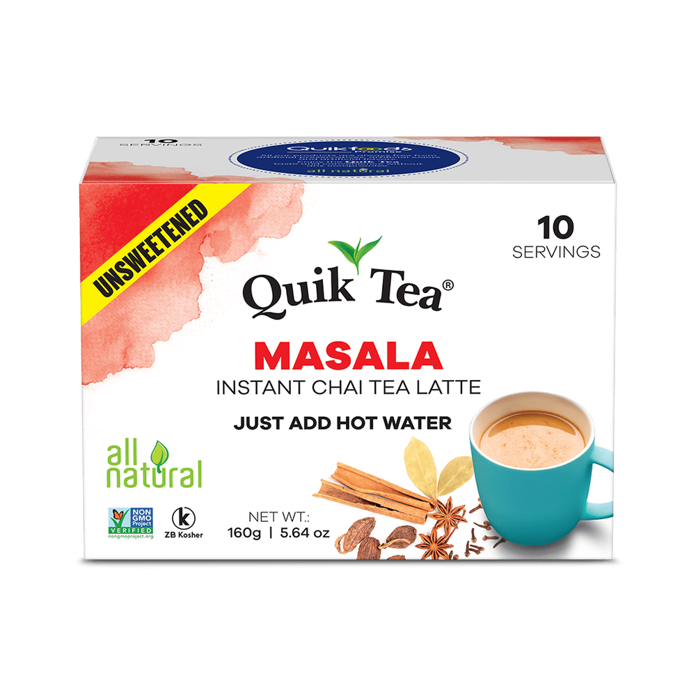 Quik Tea - Unsweetened Masala Chai Tea Latte – 10 Count