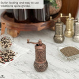 Hakan - Copper Black Pepper Grinder, Refillable Spice Mill, 4.3 in - Antique Gold
