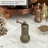 Hakan - Copper Black Pepper Grinder, Refillable Spice Mill, 4.3 in - Antique Gold