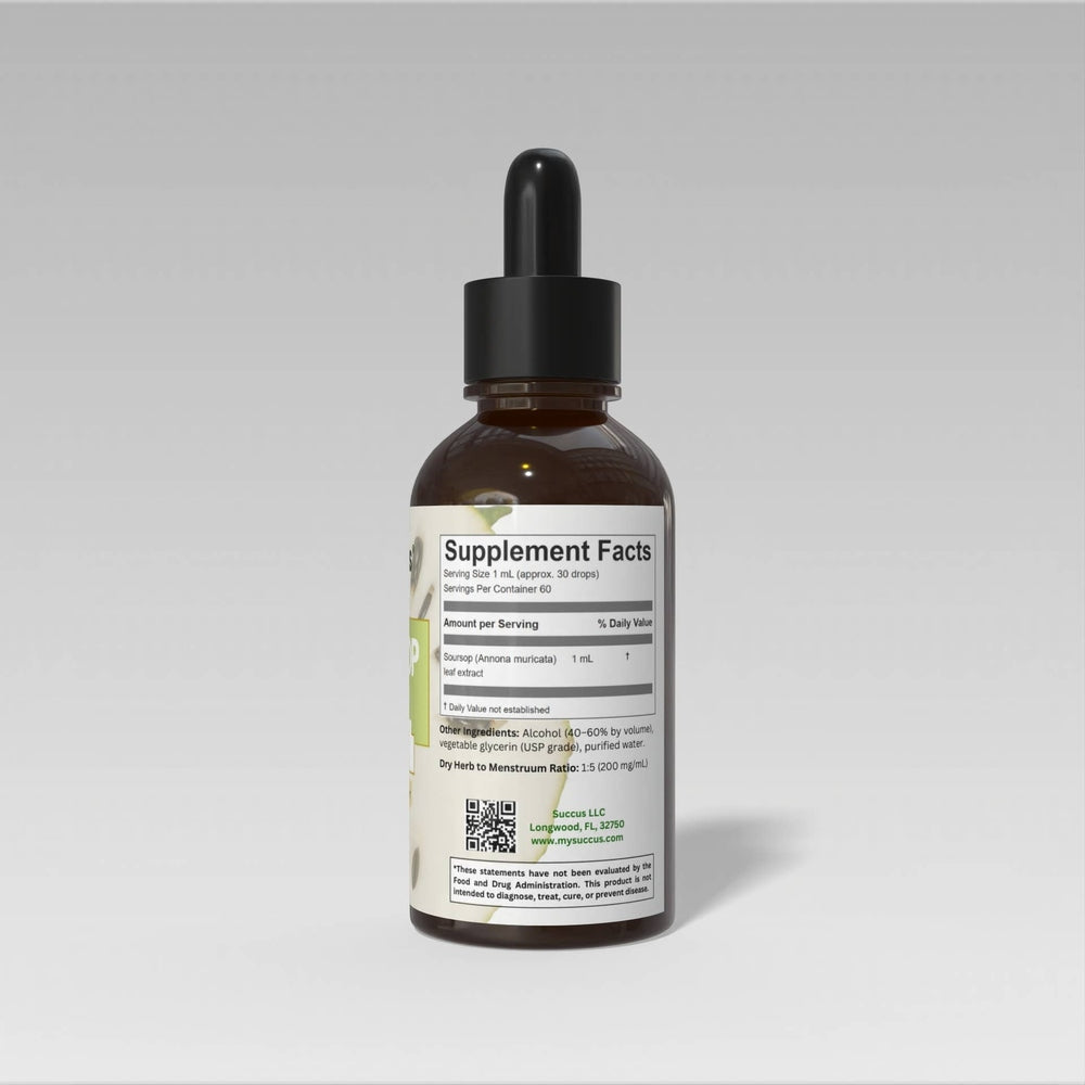 Succus - Soursop (Graviola) Tincture | Premium Soursop Herbal Extract - Alcohol Free / 1 fl oz