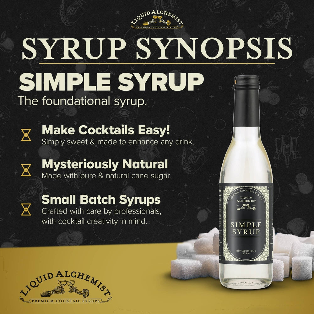 Liquid Alchemist Syrups - Simple Syrup for Cocktails, Coffee & Drinks - 375ml