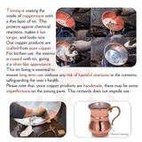 Hakan - Handmade Hammered Copper Ayran Mug, 1 piece, 8.4 oz