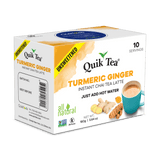 Quik Tea - Unsweetened Turmeric Ginger Chai Tea Latte - 10 Count
