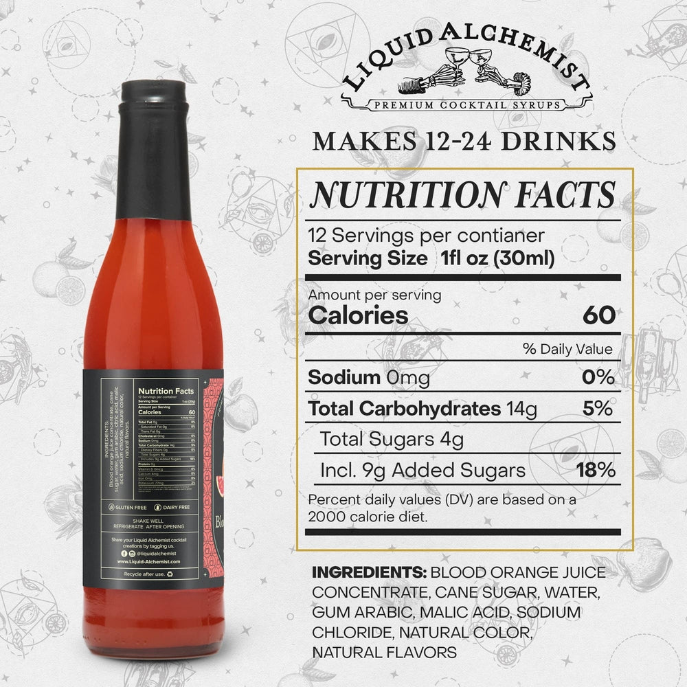 Liquid Alchemist Syrups - Liquid Alchemist Blood Orange Cocktail Syrup - 375ml