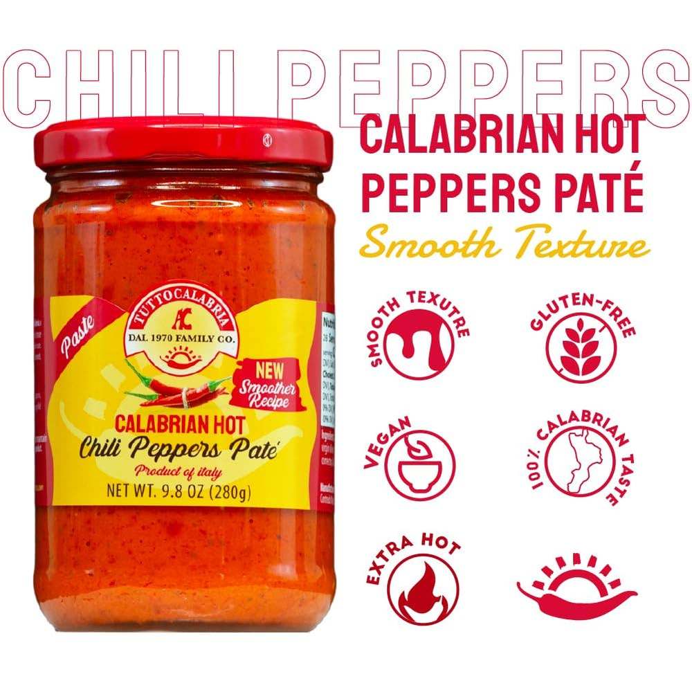 Wholesale Italian Food - TuttoCalabria Calabrian hot Chili Pepper Pate – 9.80 oz (280g)