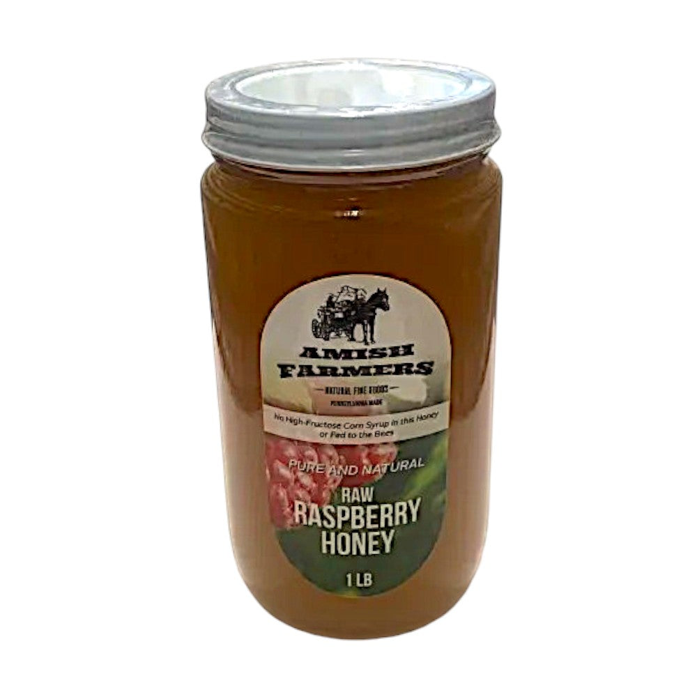 AMISH FARMERS PURE AND NATURAL RAW RASPBERRY HONEY