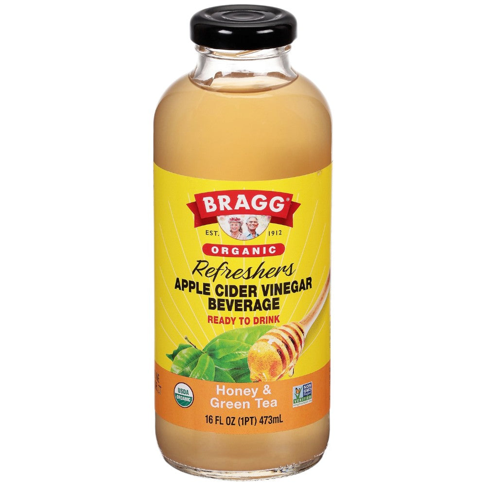 BRAGG'S ORGANIC APPLE CIDER VINEGAR BEVERAGE, HONEY & GREEN TEA