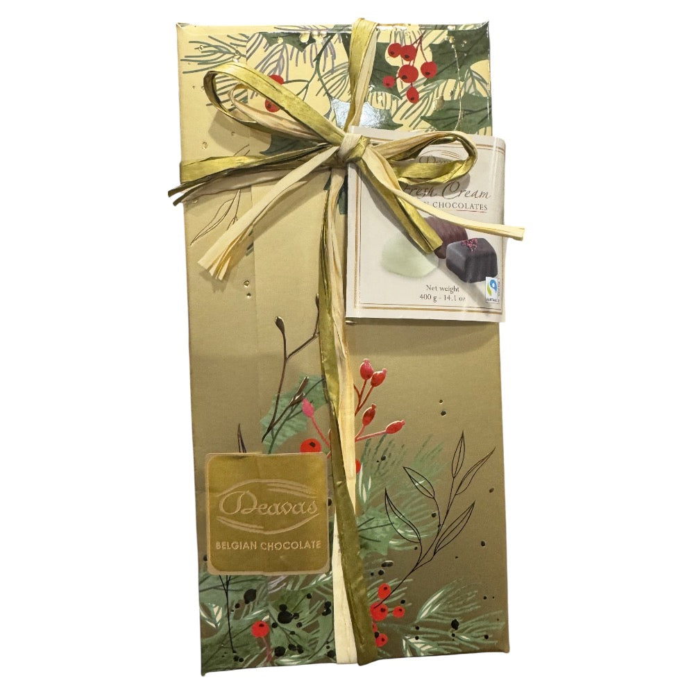 Deavas Assorted Filled chocolates, coated with dark, milk and white chocolate Gold 14.1oz