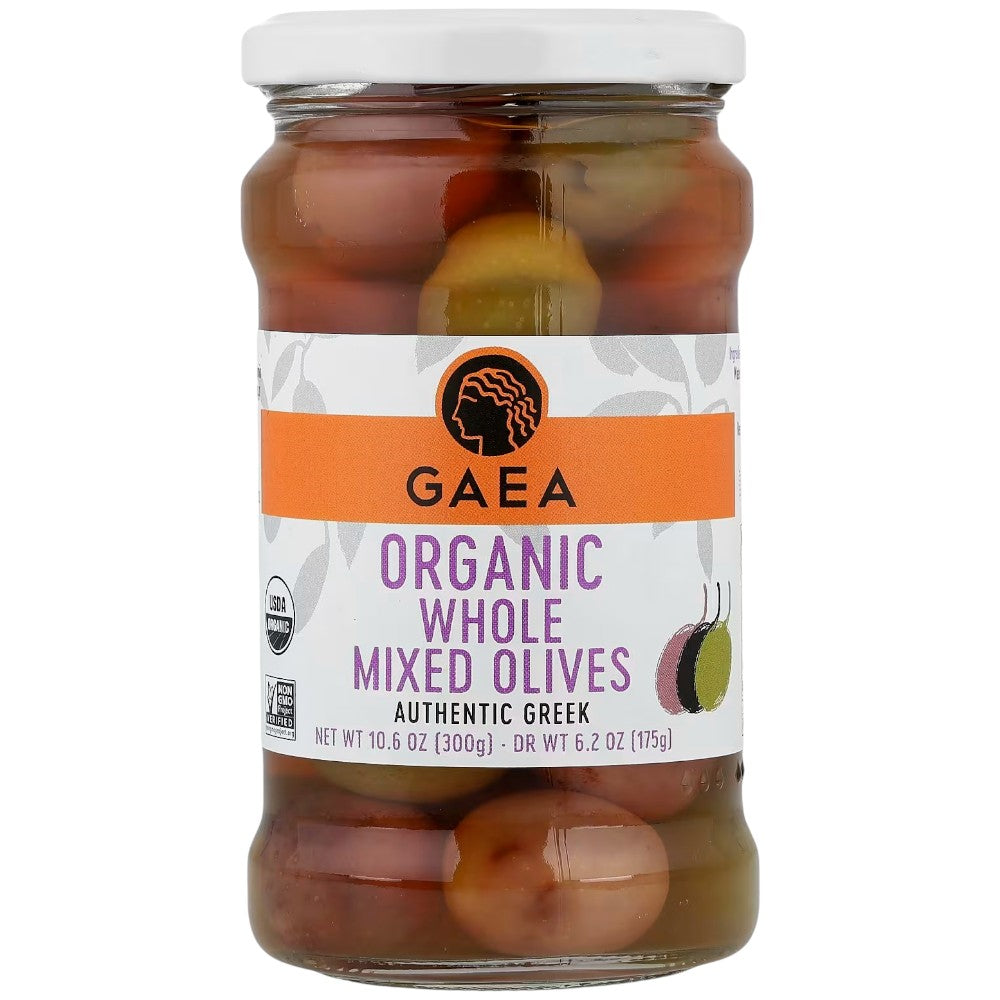 GAEA ORGANIC WHOLE MIXED OLIVES
