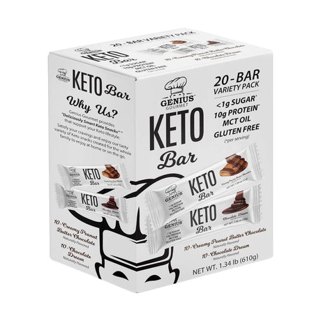 Genius Gourmet Protein Bar Variety (Gluten Free Keto)