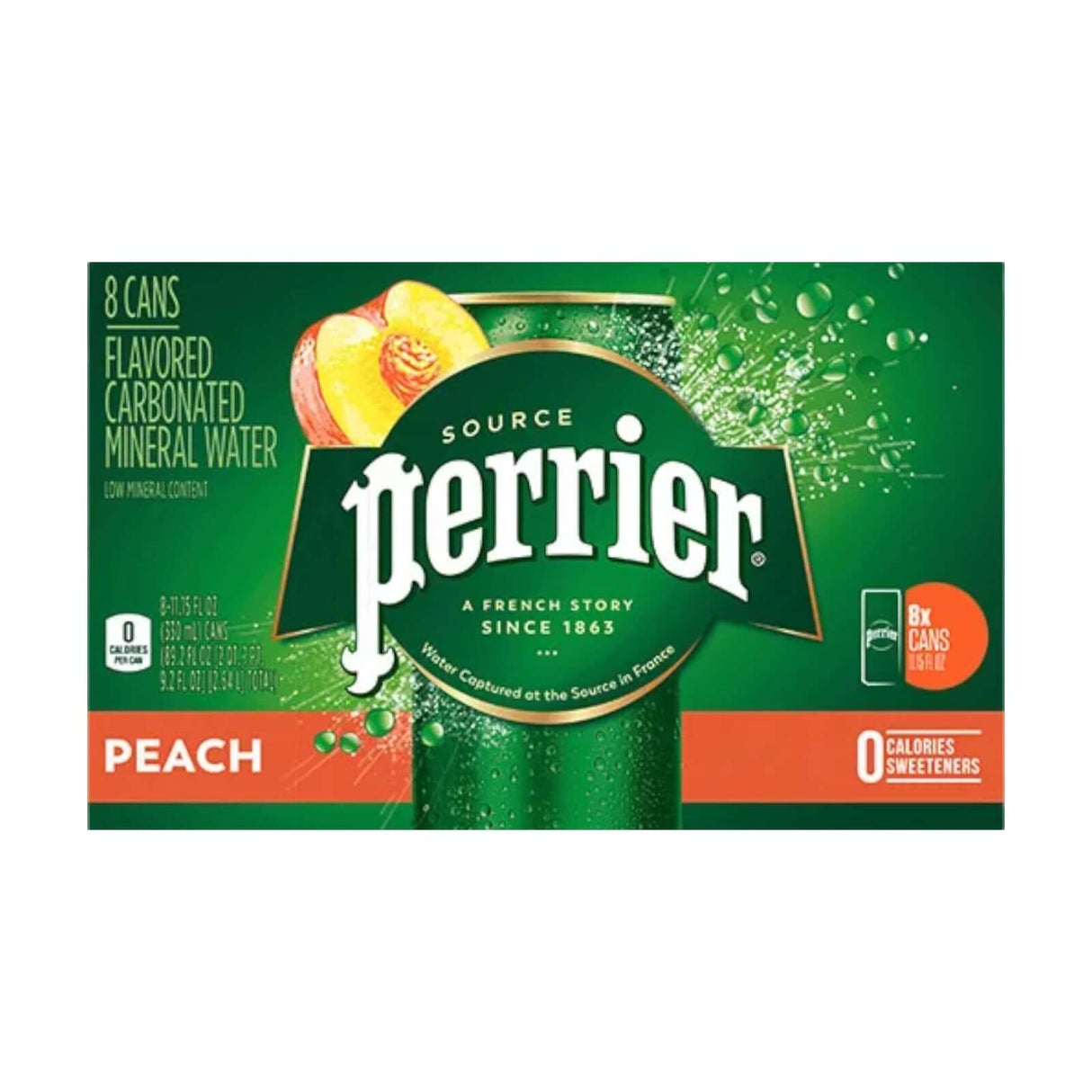 Perrier Peach Flavored Carbonated Mineral Water