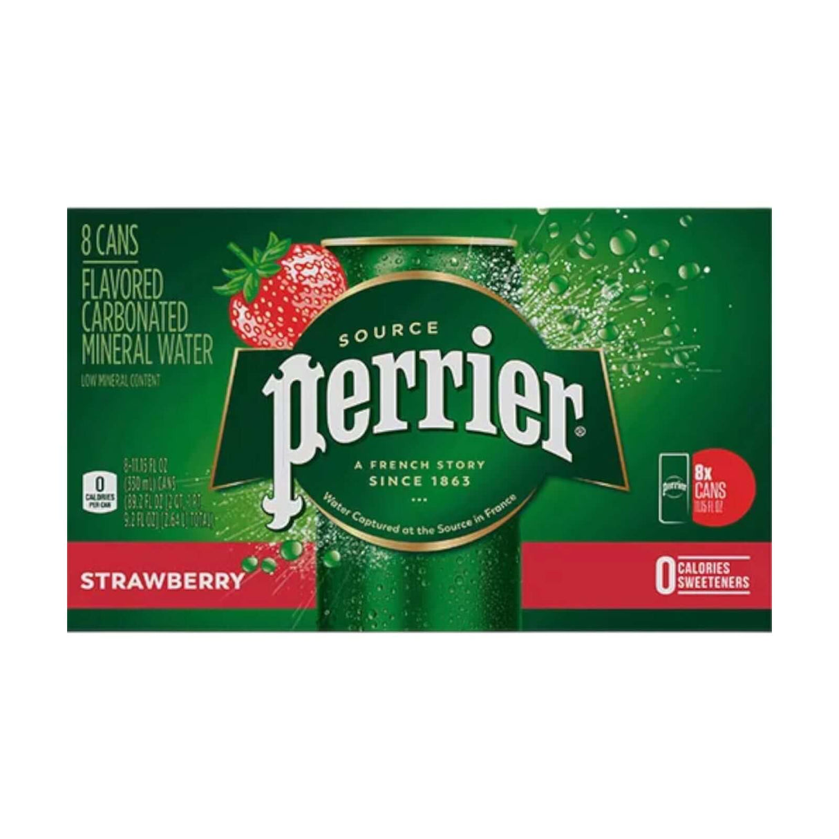 Perrier Strawberry Flavored Carbonated Mineral Water