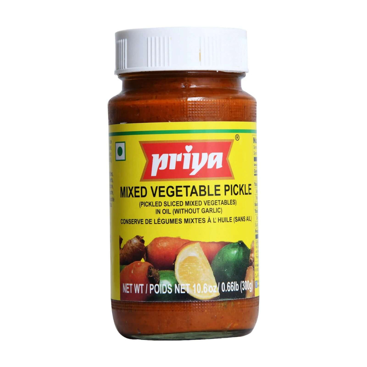 Priya Mixed Vegetable Pickle in Oil (without Garlic)