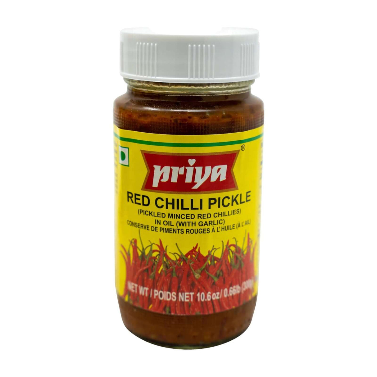 Priya Red Chile Pickle in Oil (with Garlic)