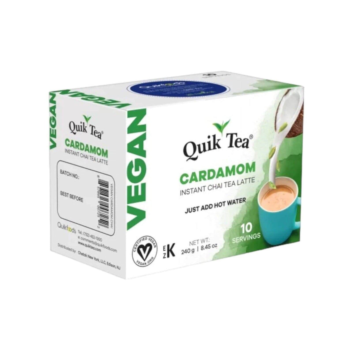 Quik Tea Vegan Cardamom Instant Chai Tea Latte