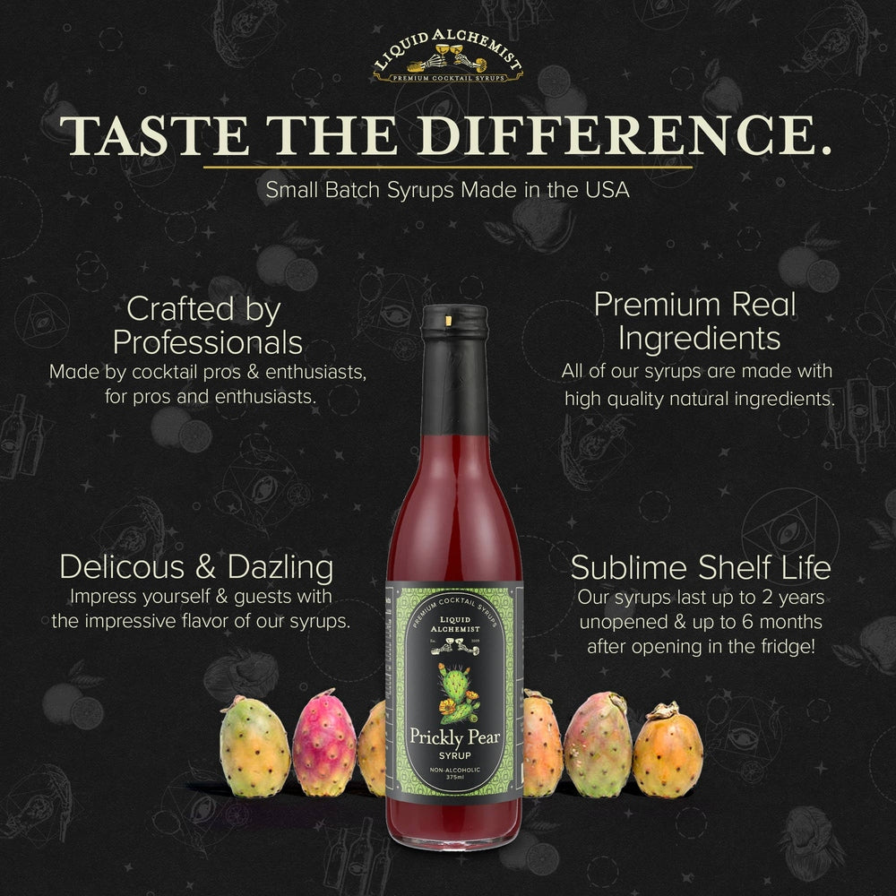 Liquid Alchemist Syrups - Prickly Pear Syrup for Margaritas, Cocktails & Drinks - 375ml