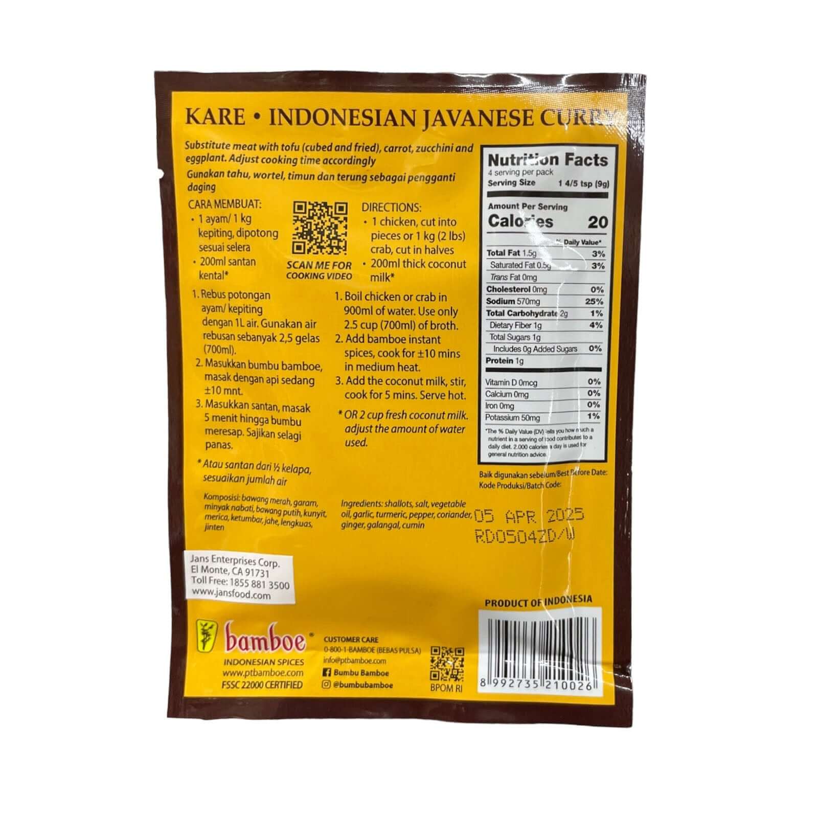 bamboe Kare Spice Mix – ZHICAY FOODS