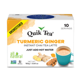 Quik Tea - Unsweetened Turmeric Ginger Chai Tea Latte - 10 Count