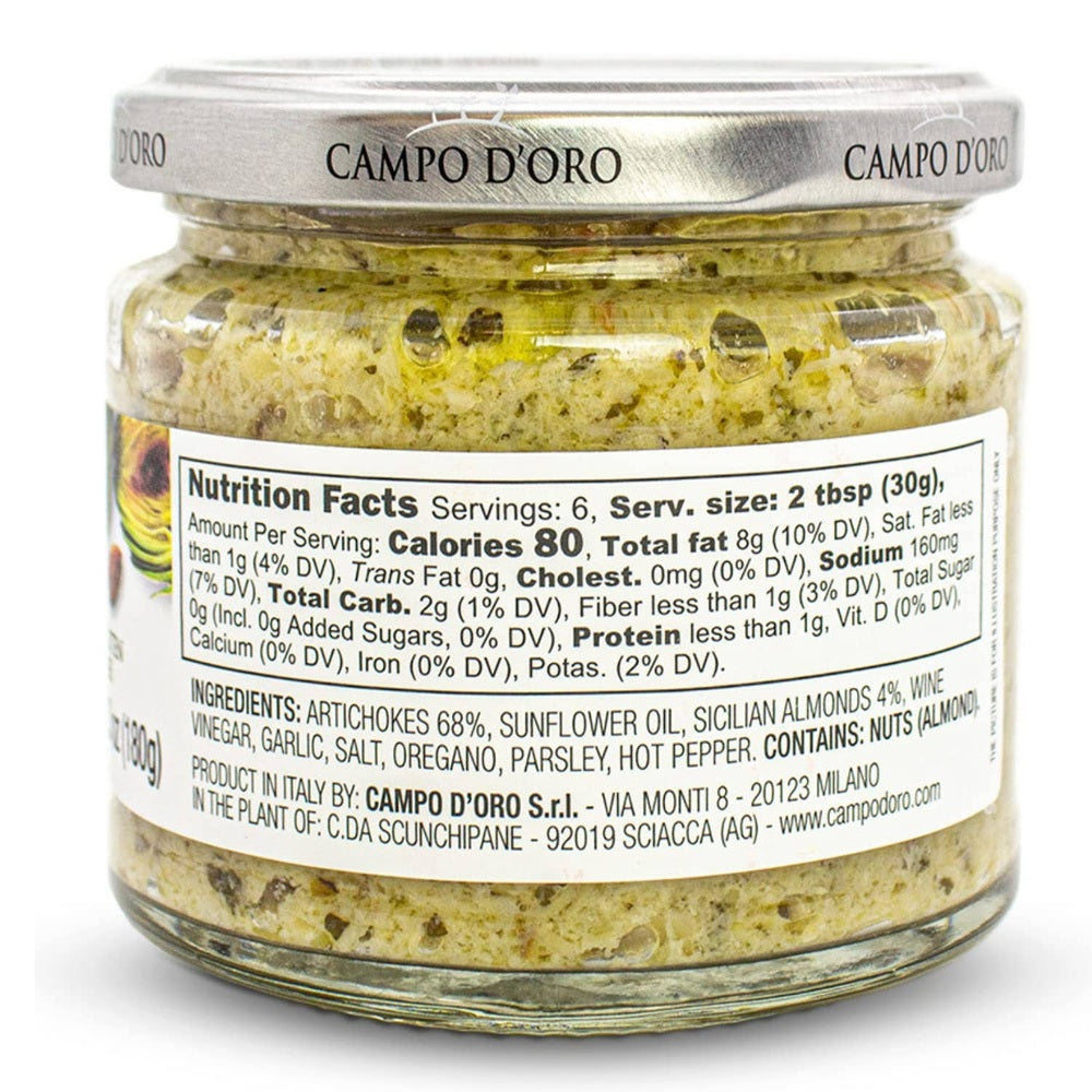 Campo D'Oro, Artichoke And Sicilian Almond Paté, 6.35 oz - 1 Unit (6.35 oz)