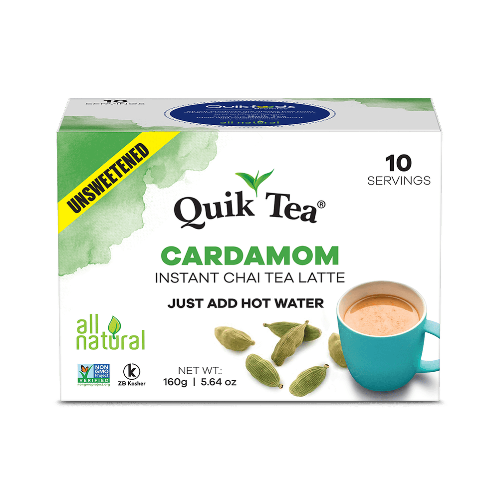 Quik Tea - Unsweetened Cardamom Chai Tea Latte - 10 Count