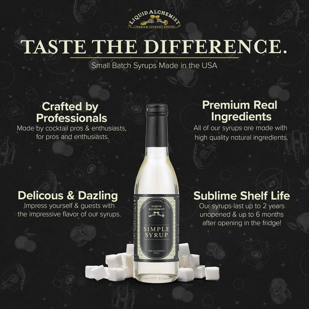Liquid Alchemist Syrups - Simple Syrup for Cocktails, Coffee & Drinks - 375ml