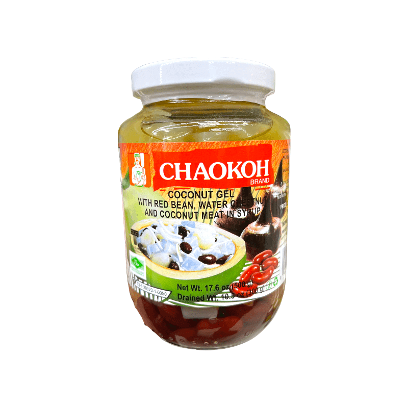 Chaokoh Brand Coconut Gel with Bean, Water Chestnut and Coconut Meat in Syrup