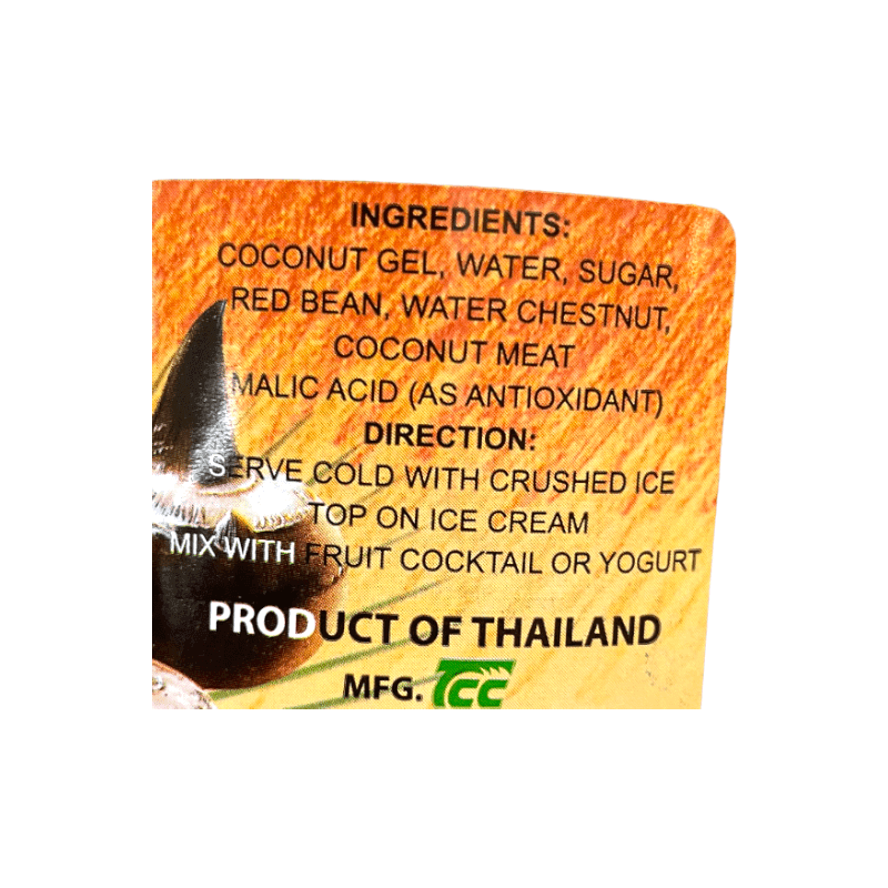 Chaokoh Brand Coconut Gel with Bean, Water Chestnut and Coconut Meat in Syrup