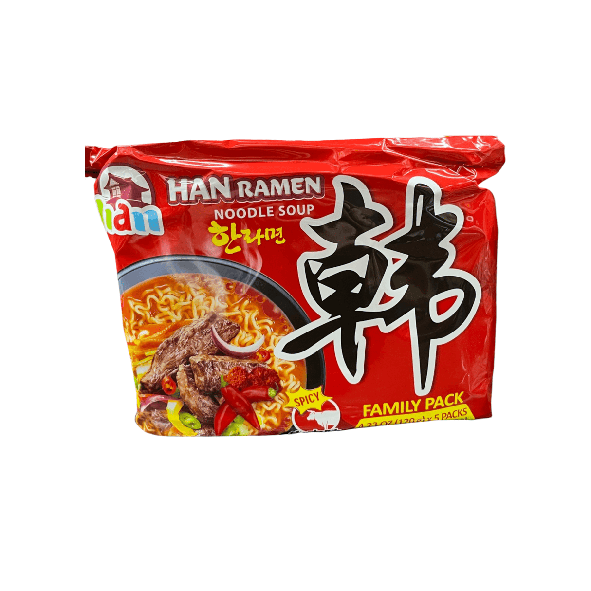 Han Ramen Noodle Soup Spicy Beef Family Pack