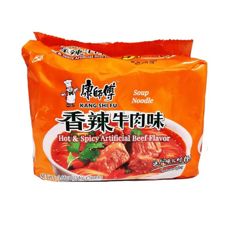 Kang Shi Fu Soup Noodle Hot & Spicy Artificial Beef Flavor