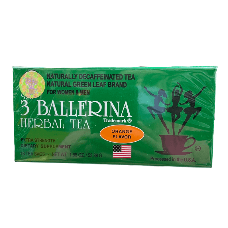 Natural Green Leaf Brand 3 Ballerina Herbal Tea Extra Strength Orange Flavor