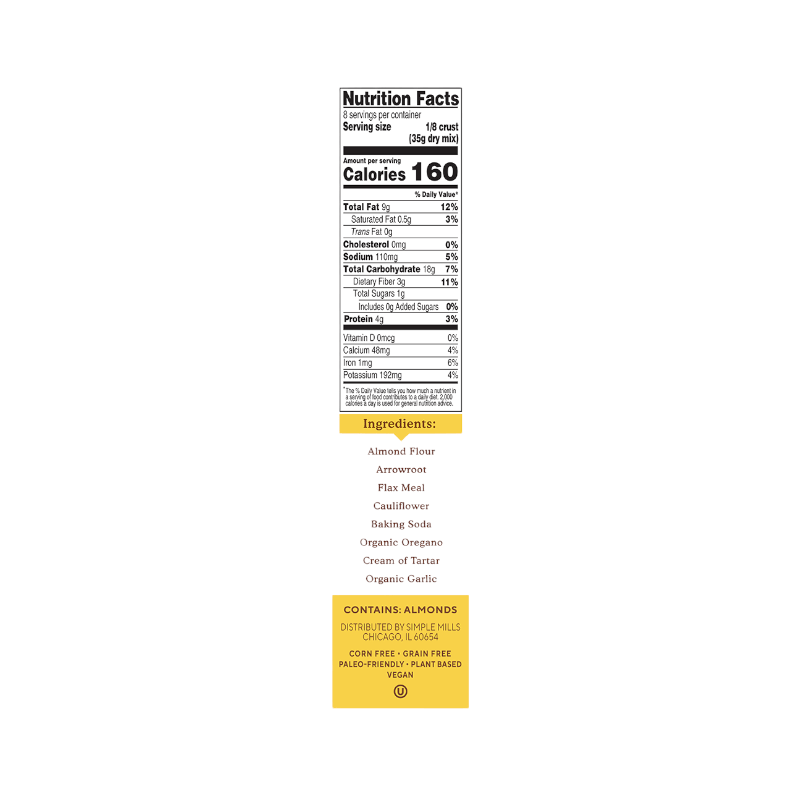 Simple Mills Almond Flour Baking Mix Pizza Dough