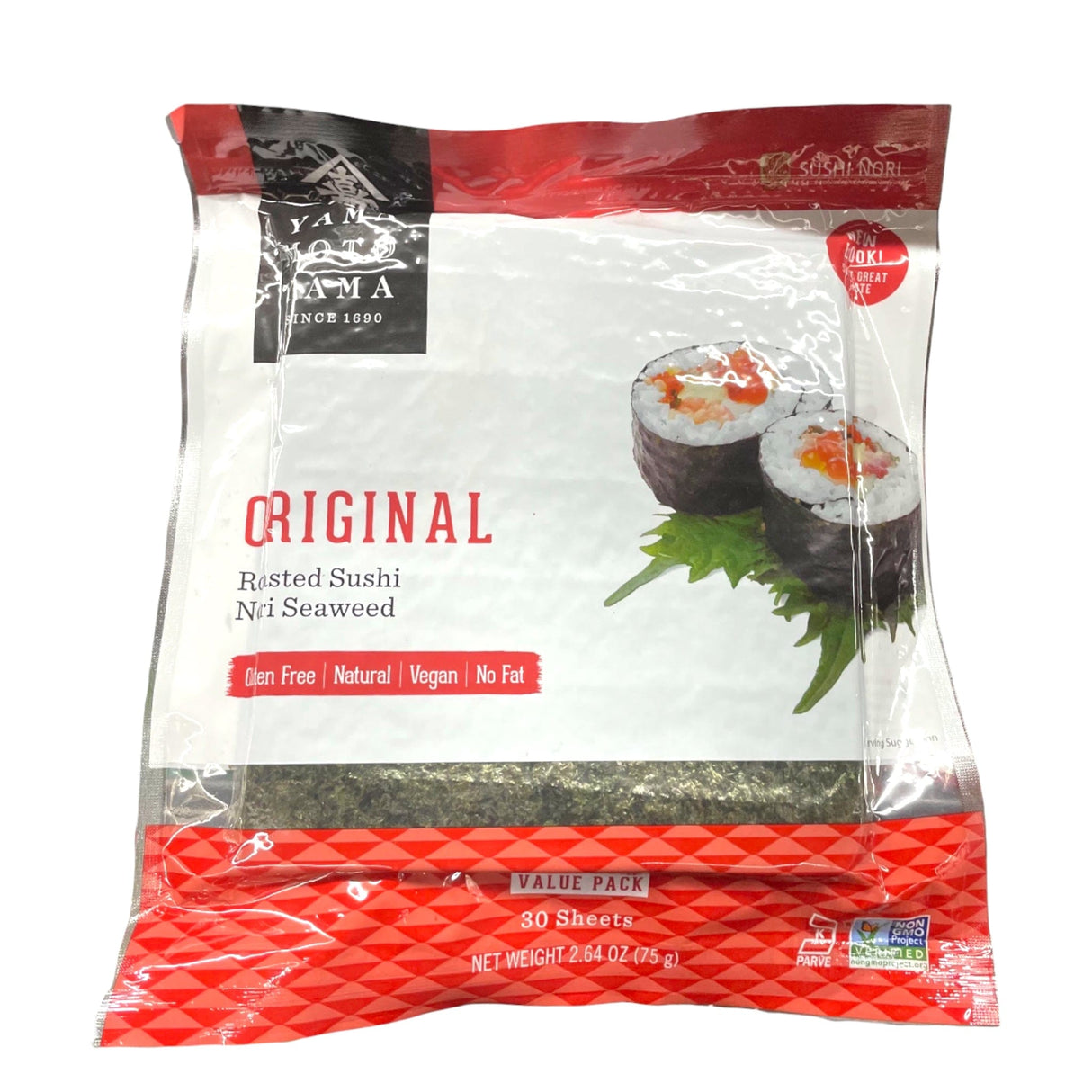 Yama Moto Yama Original Roasted Sushi Nori Seaweed 30 Sheets