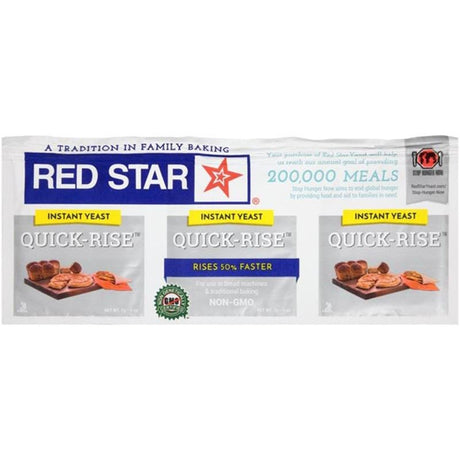 Baking Ingredients - Red Star Instant Yeast Quick-Rise 1/4 Oz. (7 G) X 3 Packet Strip