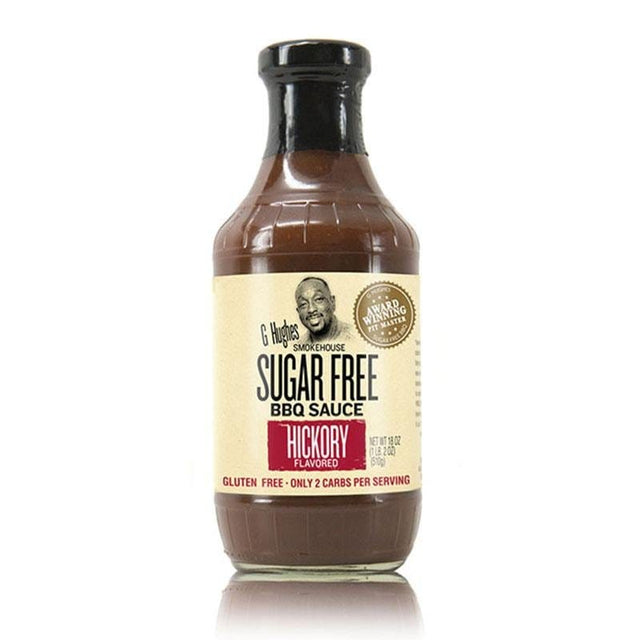 BBQ Sauce, Steak Sauce, Wing Sauce & Liquid Smoke - G Hughes Sugar Free BBQ-Sauce Hickory Flavored