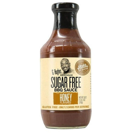 BBQ Sauce, Steak Sauce, Wing Sauce & Liquid Smoke - G Hughes Sugar Free BBQ-Sauce Honey Flavored