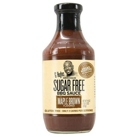 BBQ Sauce, Steak Sauce, Wing Sauce & Liquid Smoke - G Hughes Sugar Free BBQ-Sauce Maple Brown Flavored